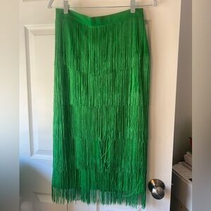 Adorable Green Fringe Skirt
